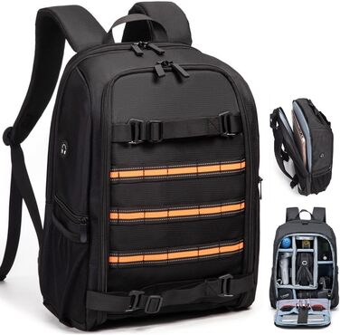 Рюкзак для камери Horfccid 23L, сумісний з DSLR, ноутбуком 15.6'' та штативом (Чорний)