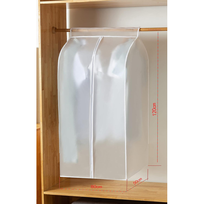 2 шт. Пранці для одягу GQC, великі, прозорі, захисні, з блискавкою (50x80x120 см)