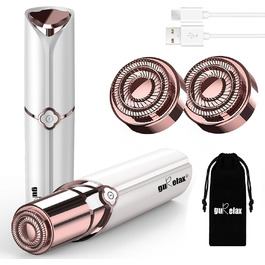 Електричний епілятор для обличчя для жінок, 2 змінні насадки, безболісний, для щік та підборіддя, білий