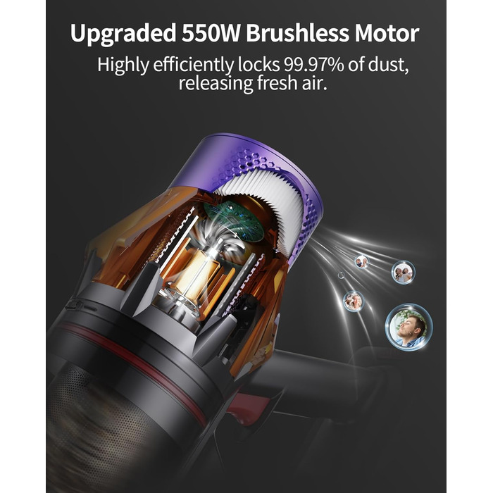 Бездротовий пилосос SunSare X7A: потужний, 45 kPa, 550 W, 60 хвилин, 7 в 1, з підзарядкою та самостійним паркуванням