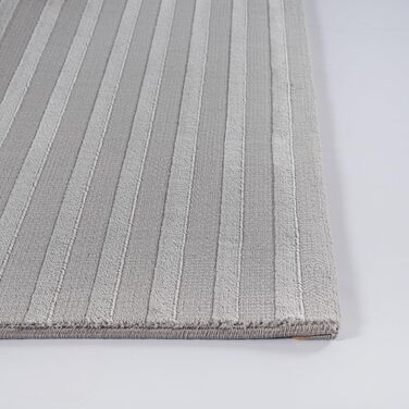 Килим Knight Luxuriöser Wohnzimmerteppich: Елегантний килим для вітальні з коротким м'яким ворсом, 3D-ефект, сірий, 80 x 150 см