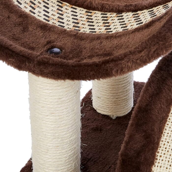 Kerbl Scratching Post Safari (Height 60 cm, with lying cushion, curved scratching board and lying basin, base plate 38 x 38 cm) 82529