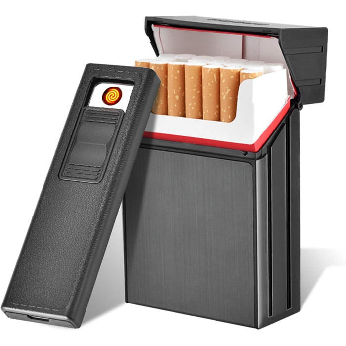 Алюмінієве 2-в-1 етикетниця з запальничкою, електронна, елегантний дизайн