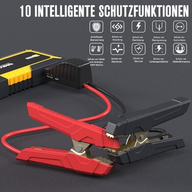 Powerbank Starthilfe GOOLOO GP2000 для автомобіля: 4000A, USB-швидка зарядка, LED, для бензину та дизеля (12V)