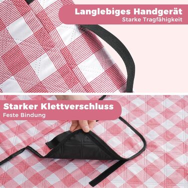 Плед для пікніка Oak & Tea 200x200 см, водонепроникний, ізолюючий, червоний. XXL килимок для пляжу, кемпінгу, відпочинку на природі з міцного Оксфорду