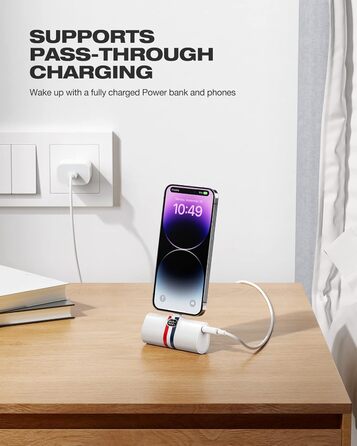Power Bank VIYISI 5000mAh 20W з бездротовою зарядкою та LED-дисплеєм, сумісний з iPhone 14/12/11/X/8 та ін. (Білий)