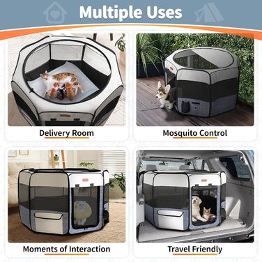 Клітка-лабіринт для котів, розкладний вольєр для котів, блакитний, M