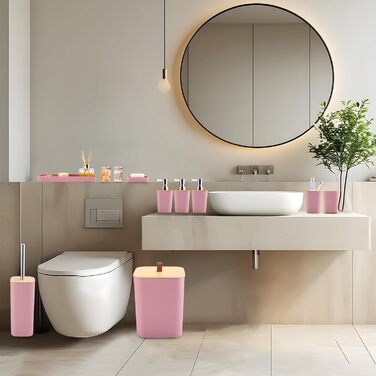 Набір для ванної кімнати XLHOMO: 27 предметів у фіолетовому кольорі (душовий завіс, килимки, аксесуари).