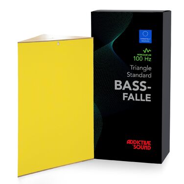 Бас-пастка Addictive Sound Bassfalle Ecke Standard — Студійна акустична панель для кутів, спеціалізована мінеральна вата (80-2000 Гц), жовта, 98 см