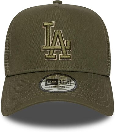 Кепка New Era A-Frame Trucker з сіткою, регульована, літня, бейсболка (один розмір, Los Angeles Dodgers, тональний бежевий #38325)