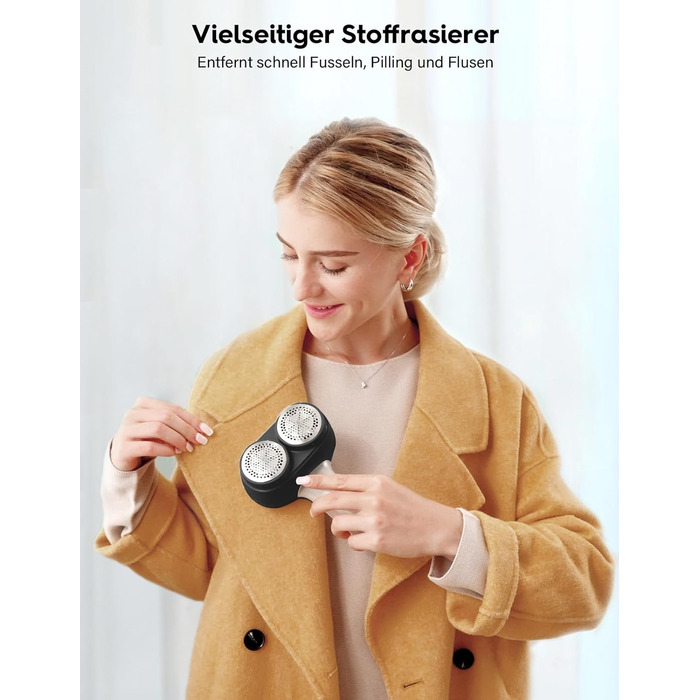 Електричний видалення ворсу VASSON для одягу, меблів, диванів. Бездротовий, для видалення пілінгу, чорний