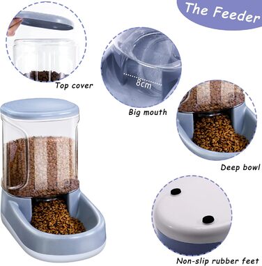 Automatic Pet Feeder and Water Dispenser - 3.8L Dual Bowl - for Dogs & Cats - Large Capacity