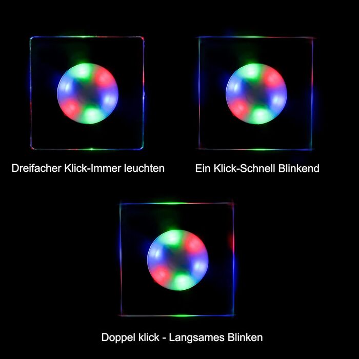 MEDOYOH Square Cool White LED Coasters for Drinks, ON/Off Switch Drink Coasters Set, Waterproof Coasters Glowing for Glasses Bottles Parties Weddings Bar Christmas (Colorful LED, 8-Piece Set)
