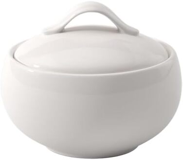 Villeroy & Boch New Cottage Basic Sugar Bowl, 450 ml, Height: 6.5 cm, Premium Porcelain, White