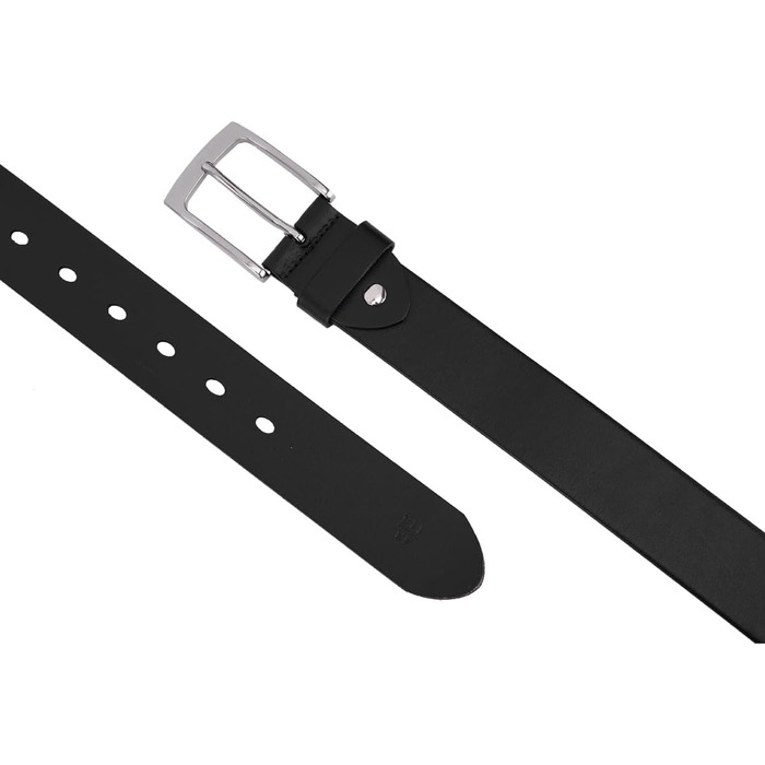 Чоловічий шкіряний ремінь BELTER 38 мм, чорний. Джинсовий ремінь з подарунковою коробкою, розмір L (32W-35W, 105 см)