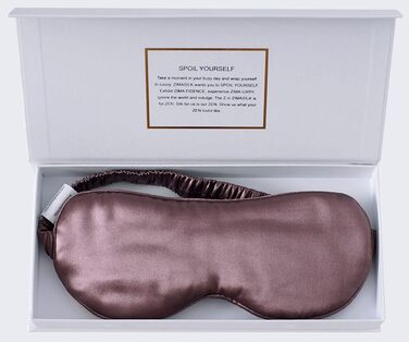 Маска для сну ZIMASILK з 100% чистої шовкової нитки малини, 22 Momme, наповнена 100% шовкової нитки малини, стрічка з шовку, надзвичайно м'яка та зручна, темно-синій (сіро-фіолетовий)
