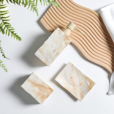 Набір аксесуарів для ванної кімнати з кераміки, 4 шт., в ретро-стилі, з водонепроникним друком, стійкий колір, себорезонатор та тримач для зубних щіток, бежевий