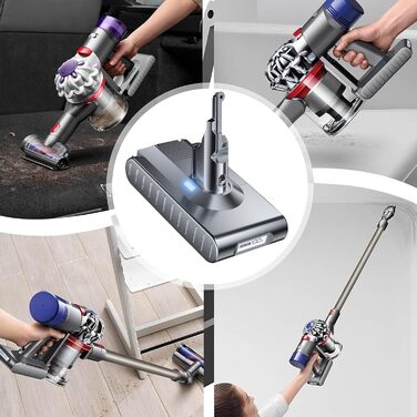 Запасний акумулятор Powtree для пилососів Dyson DC62, DC58, DC59, DC61, DC72, DC74, SV03, SV04, SV05, SV06, SV07, SV09 Animal Absolute (2 фільтри + кришка акумулятора + 2 гвинти)