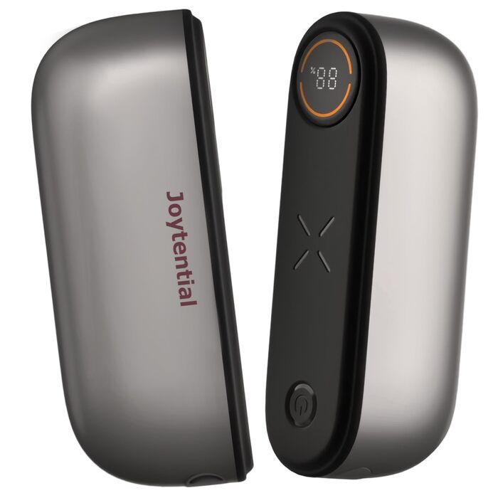 Електричний грієчка для рук та кишеньковий грієчка 10000mAh 2-в-1. Магнітний, 3 режими нагріву. Для активного відпочинку, кемпінгу, подарунок. Металевий сірий.