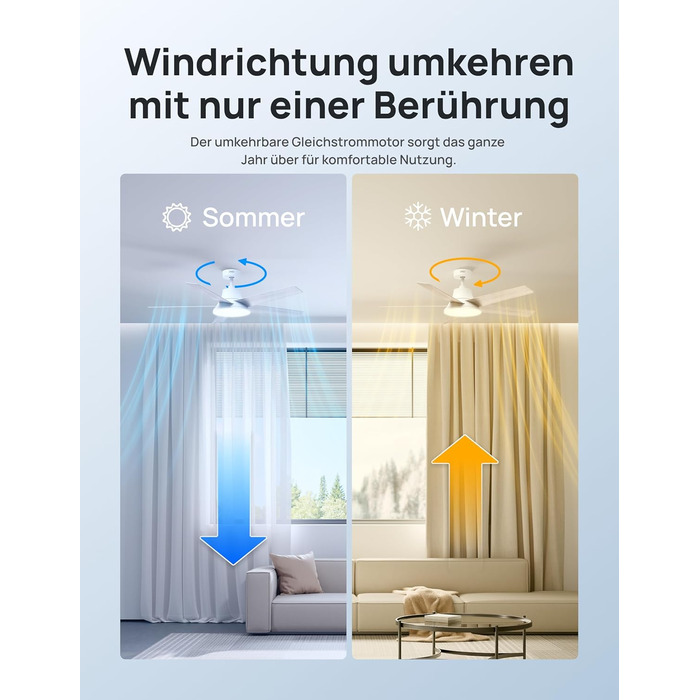 Дрео Смарт стельовий вентилятор з підсвічуванням, 132 см, 12 швидкостей, 3 режими, регульоване LED-підсвічування, тихий DC-двигун, 12H таймер, керування пульт/APP/Alexa, для дому, білий