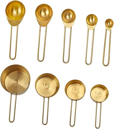 DECHOUS 3-Piece Measuring Spoon Set Stainless Steel Measuring Cup for Moving In, Christmas Gift, Christmas Presents, Paper, Mini, Professional Measuring Cup, Baking Accessories, Stainless Steel, Golden