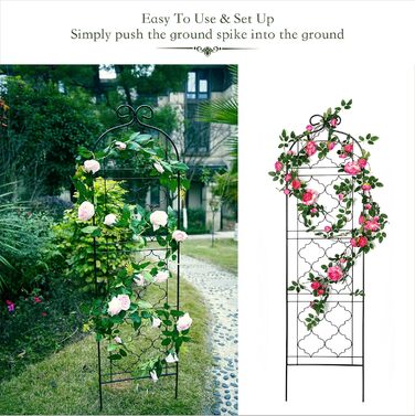 Садова опора SCENDOR GARDEN 150×40 см для витких рослин, винограду, огірків, томатів, квітів і овочів, металеві гратчасті панелі для пергол, 2 шт.