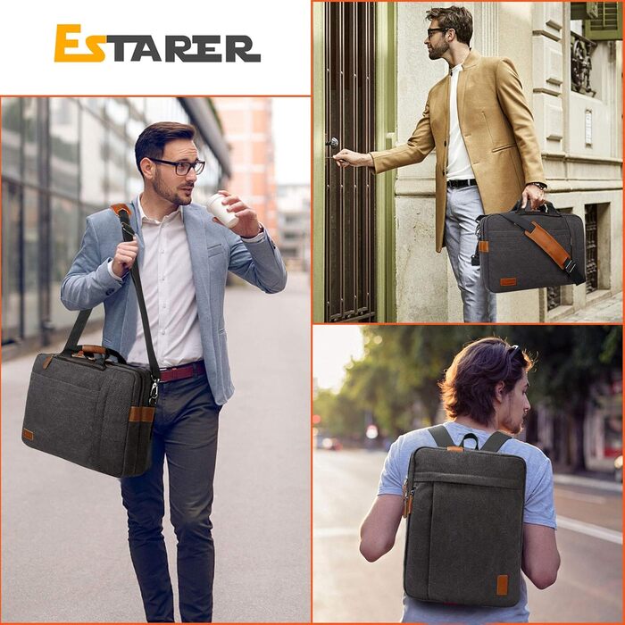ESTARER Convertible Backpack Laptop Bag Shoulder Bag Messenger Bag 17/17.3 inch Multifunctional Bag for Business/School/Travel
