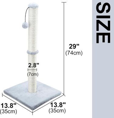 Дім для кота Dimaka з сизалевого мотузка та плюшевого покриття, сірий, 74 см