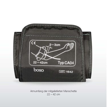 Тонометр Boso Medicus Family з 2 пам'ятними місцями, великим дисплеєм та визначенням аритмії – універсальна манжета (22–42см)