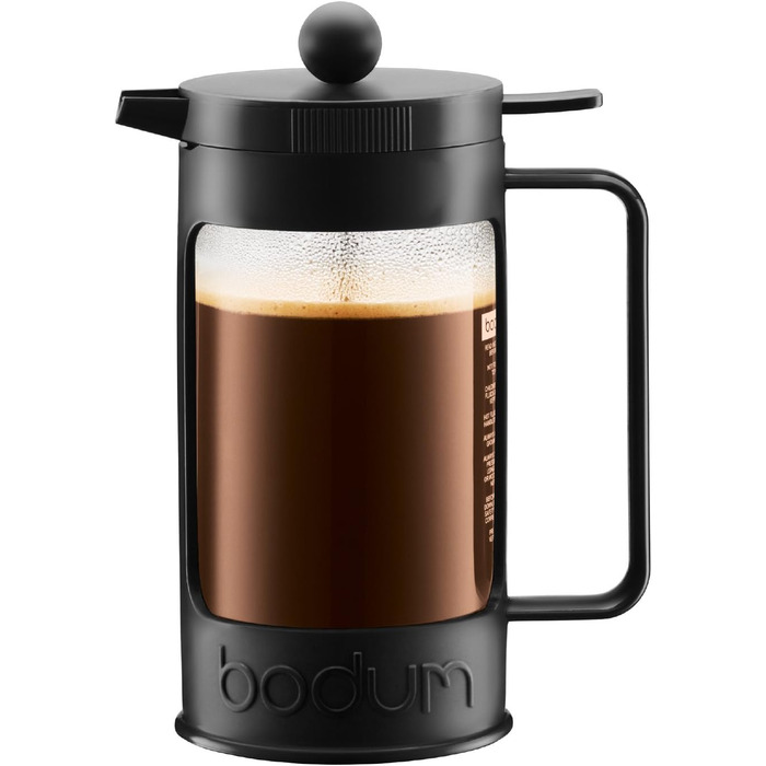 Френч-прес Bodum BEAN 1 л, на 8 чашок, ізольований, з захистом від протікання, чорний