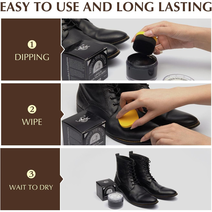 SALTY FISH Shoe Cream with Shoe Polish Sponge Applicator
