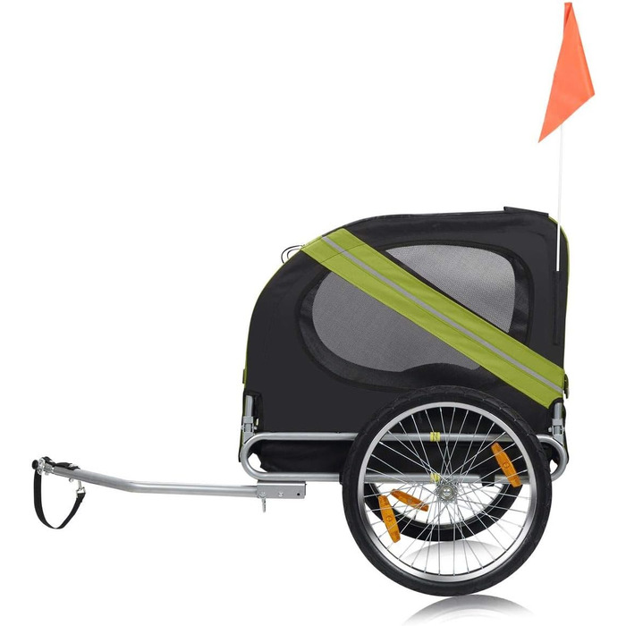 Фарм-причіп Zoomundo для собак: зелений/чорний, срібляста рама