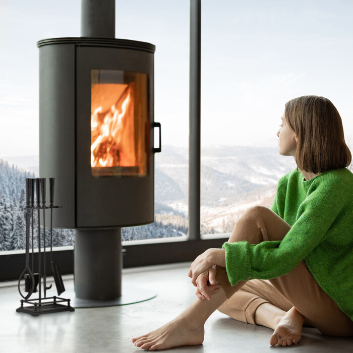 Relaxdays 5-Piece Fireplace Tool Set in Black