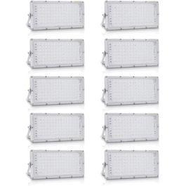 LED Floodlights 300W 30000LM Spotlights, 3000K Warm White Floodlights - IP65 Waterproof Floodlights, Outdoor Wall Lights for Garden, Terrace, Garage, Sports Field, Factory, Workshop (10 Pack, 100W Cool White)
