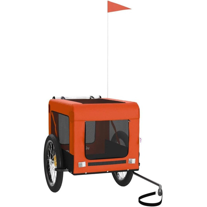 Причіп для велосипеда VidaXL для собак, 68.5 x 135 x 73.5 см, помаранчевий