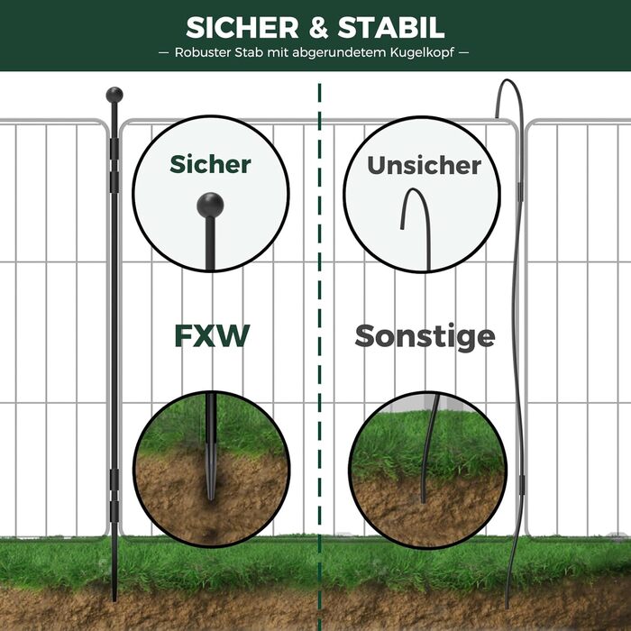 Вигул для собак FXW Rollick: 8 панелей, 80 см, для невеликих та середніх собак, для двору, кемпінгу│Чорний, патентований