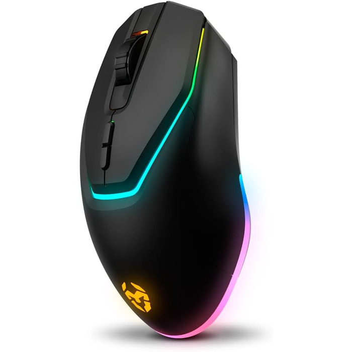 KROM Kabala – Бездротовий ігровий набір з RGB-клавіатурою та мишею, 6 Anti-Ghosting клавіш, 800-4800 DPI, іспанська розкладка, сумісний з PC, чорний