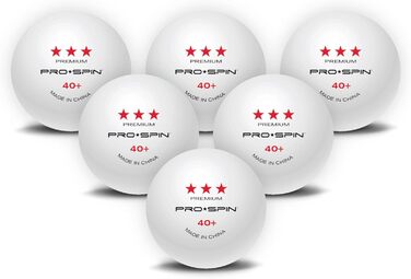 PRO SPIN Table Tennis Balls - 3 Star 40+ | High-Quality ABS Training Balls | Durable for Indoor/Outdoor Play, Competition & Elite Series (10-Pack)