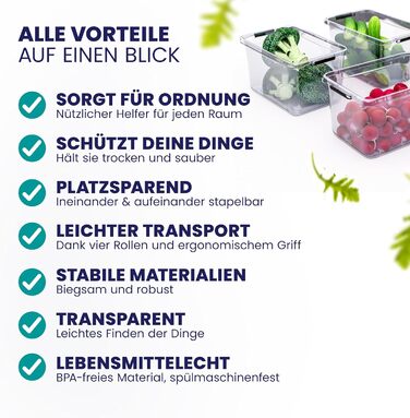 Deuba® 10x Storage Box with Lid 2L Box Plastic Crates Food Safe BPA Free Small Click Closure Transparent Stackable Kitchen Bedroom