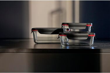 Набір контейнерів для зберігання Silit Storio (3 шт.), скляні з кришкою, герметичні, придатні для миття в посудомийній машині, для мікрохвильової печі та духовки (без кришки)