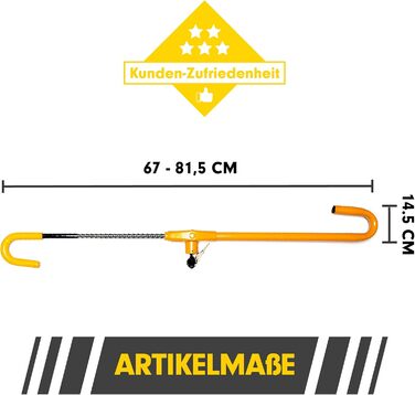 PRETEX блокіратор керма для авто, сталевий замок для керма, універсальний протиугінний пристрій для автомобіля і кемпера, регульований 67-81 см, жовтий