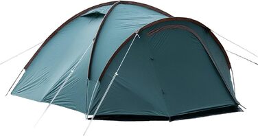Намет кемпінговий Campingzelt 3-4 особи двошаровий зелено-коричневий: водонепроникний, з москітною сіткою, затемненим внутрішнім простором, флюоресцентними відтяжками та килимком для передпокою