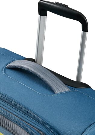Валіза American Tourister Pulsonic Spinner L, розширювана, 81 см, 113/122 л, синя, поліестер