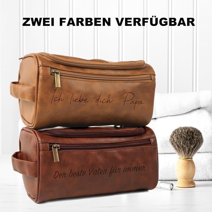 Чоловіча дорожня косметичка Easycosy з лазерним гравіюванням, з підвіскою, з шкіри. Ідеальний подарунок для чоловіків, тата, дідуся, колеги. Стильна та практична культюрна сумка 2в1.