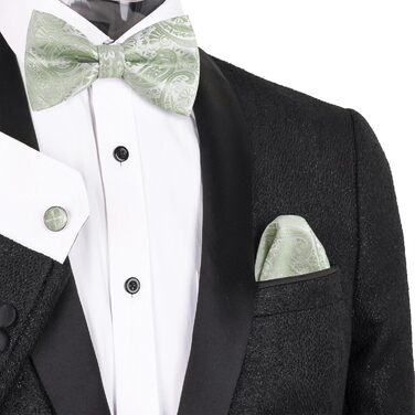 Чоловічий краватка-метелик Alizeal з кишеньковим хустинкою та краватками-манжетами, колір: кояльний блакитний, універсальний розмір