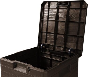 Скриня для зберігання Ondis24 Madera Mini 90л, дерев'яна текстура, з замком, коричнева