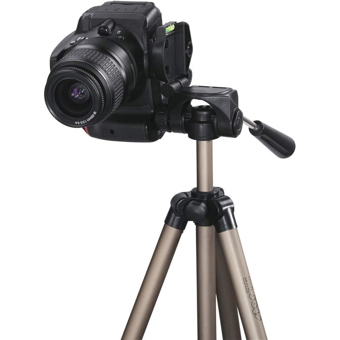 Легкий штатив-трипод Hama Star 05 106-3D з 3-позиційною головкою, шампань (висота 42-125 см)