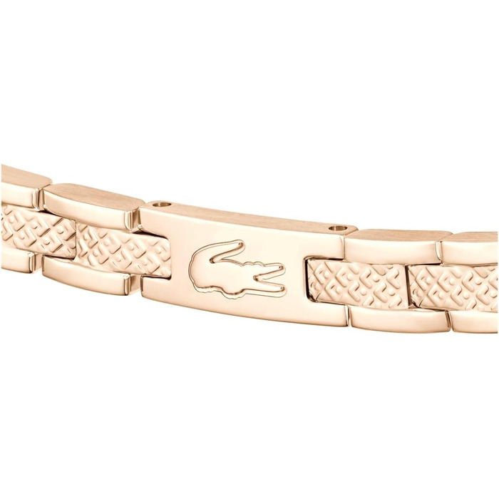 Браслет Lacoste MetroPole з застібкою-кнебелем, візерунок petit piqué, рожеве золото (для жінок)