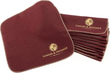Langer & Messmer Polishing Cloths for Smooth Leather made of 100% Cotton in a Practical Set - The Shoe Polishing Cloth for Professional Shoe Care (Bordeaux | Beige)