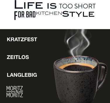 Набір келихів для кави Moritz & Moritz ORGANIC 6 шт. - сірий керамічний набір з неповторним градієнтом кольору, придатний для миття в посудомийній машині